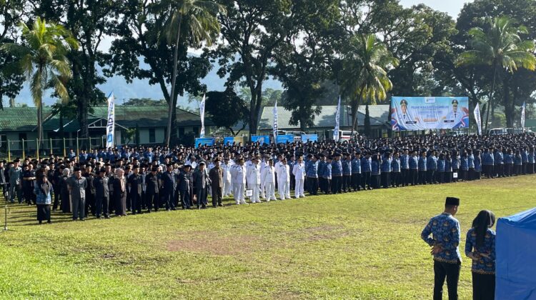 Ribuan ASN Cianjur Resmi Dilantik Jadi PPPK dan CPNS di Markas Raider