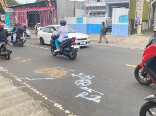 Lokasi kecelakaan di Jalan Raya Sukabumi, tepatnya di Kampung Nyelempet, Desa Ciwalen, Kecamatan Warungkondang, Kabupaten Cianjur, pada Selasa (19/8/2025) sekitar pukul 13.04 WIB yang menewaskan seiorang pengendara motor. (foto : cianjurtimes)