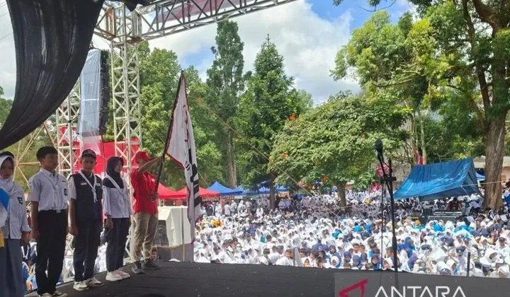 PMI Cianjur Sukses Gelar Pelatihan PMR, Ribuan Pelajar Dilantik di Cibodas