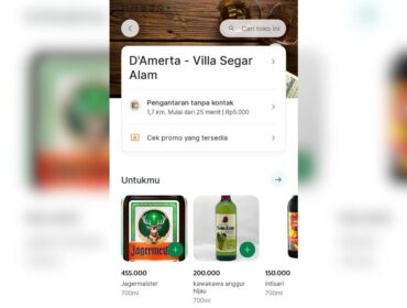 Tangkapan Layar Merchant yang menjual minuman beralkohol di aplikasi Grab.