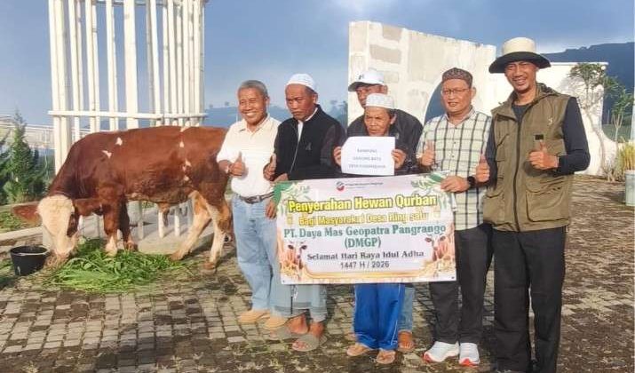 Dukung Warga Cipanas, PT DMGP Salurkan Empat Sapi Kurban untuk Tiga Desa di Cianjur